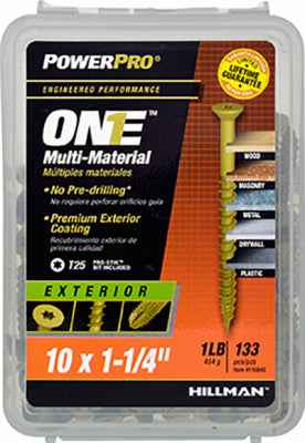 Hillman POWERPRO ONE No. 10 X 1-1/4 in. L Star Flat Head Multi-Material Screw 1 lb 133 pk - Image 2