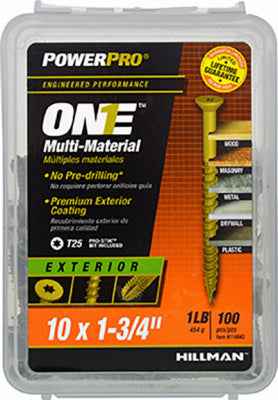 Hillman POWERPRO ONE No. 10 X 1-3/4 in. L Star Flat Head Multi-Material Screw 1 lb 106 pk - Image 2