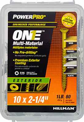 Hillman POWERPRO ONE No. 10 X 2-1/4 in. L Star Flat Head Multi-Material Screw 1 lb 80 pk - Image 2