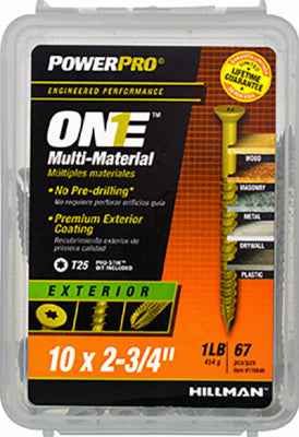 Hillman POWERPRO ONE No. 10 X 2-3/4 in. L Star Flat Head Multi-Material Screw 1 lb 97 pk - Image 2