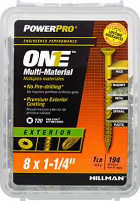Hillman POWERPRO ONE No. 8 X 1-1/4 in. L Star Flat Head Multi-Material Screw 1 lb 194 pk - Image 2