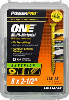Hillman POWERPRO ONE No. 8 X 2-1/2 in. L Star Flat Head Multi-Material Screw 1 lb 91 pk - Image 2