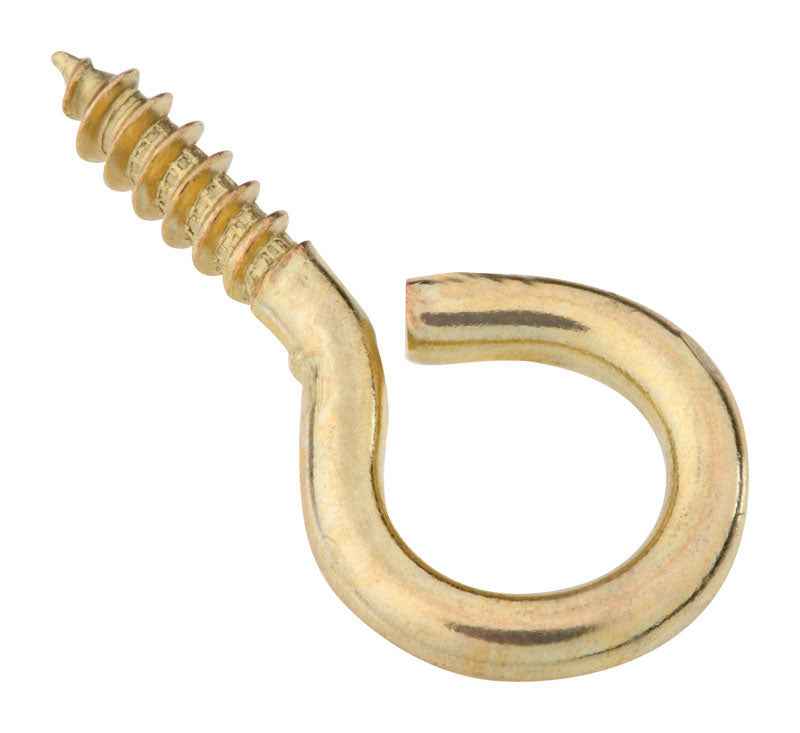 National Hardware 0.14 in. D X 1-3/8 in. L Polished Brass Screw Eye 20 lb. cap. 4 pk - Image 2