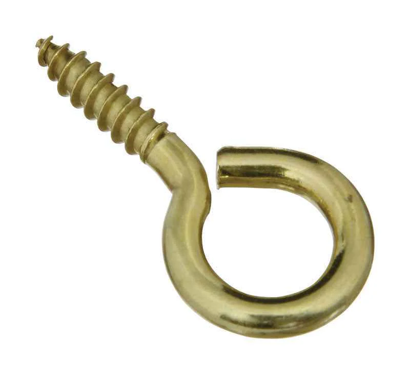 National Hardware 0.16 in. D X 1-5/8 in. L Polished Brass Screw Eye 25 lb. cap. 3 pk - Image 2