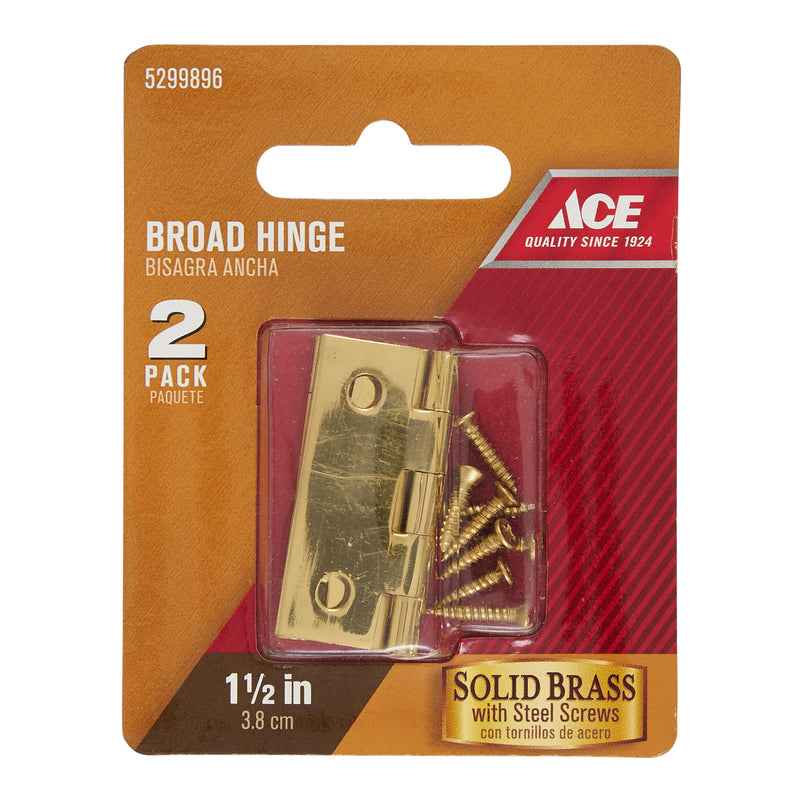 National Hardware 1-1/2 in. L Solid Brass Narrow Hinge 1 pk - Image 3