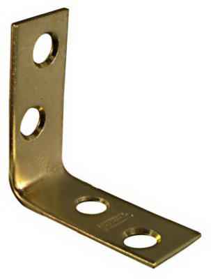 National Hardware 1-1/2 in. H X 5/8 in. W X 0.06 in. D Solid Brass Inside Corner Brace - Image 2