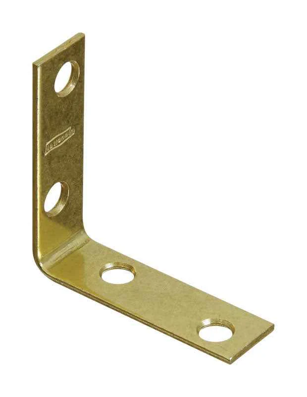 National Hardware 2 in. H X 0.63 in. W X 0.08 in. D Brass-Plated Steel Inside Corner Brace - Image 2