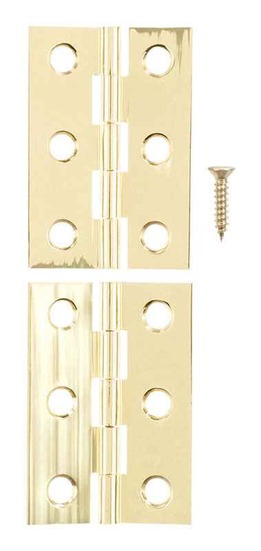 National Hardware 2 in. L Solid Brass Door Hinge 1 pk - Image 2