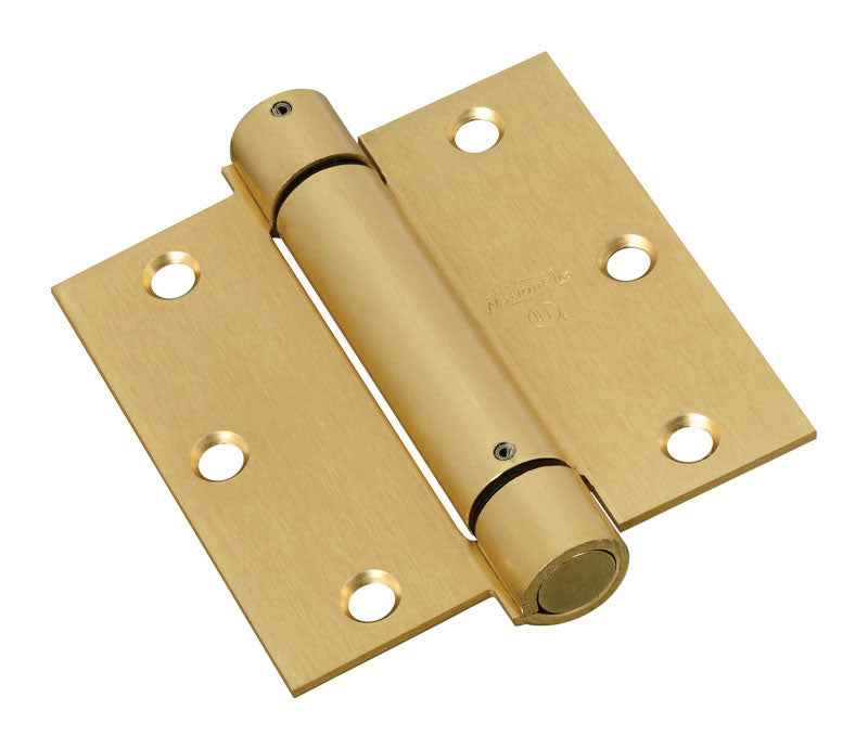 National Hardware 3-1/2 in. L Brass Spring Hinge 1 pk - Image 2