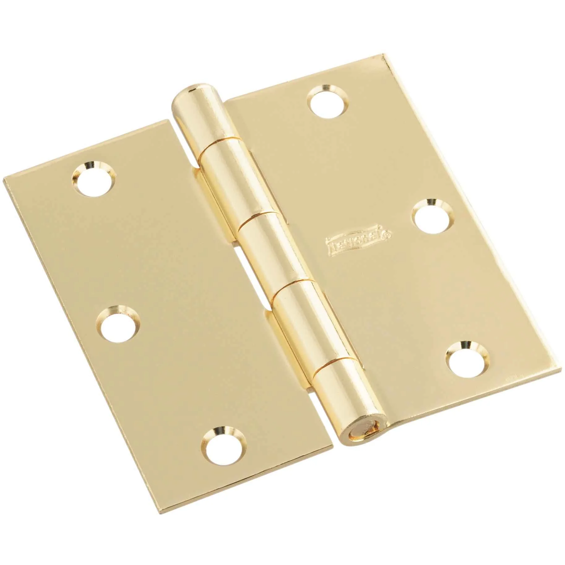 National Hardware 3-1/2 in. L Bright Brass Door Hinge 3 pk - Image 2