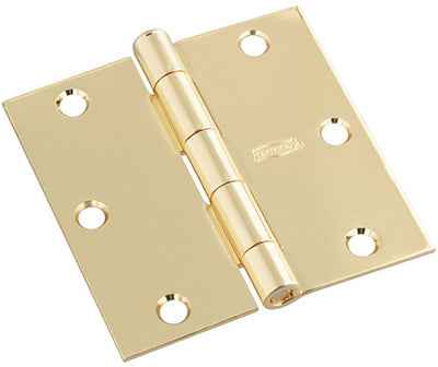 National Hardware 3-1/2 in. L Bright Brass Door Hinge 3 pk - Image 3