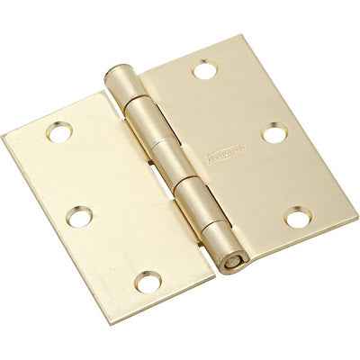 National Hardware 3-1/2 in. L Satin Brass Door Hinge 3 pk - Image 2