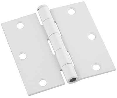 National Hardware 3-1/2 in. L White Door Hinge 3 pk - Image 2