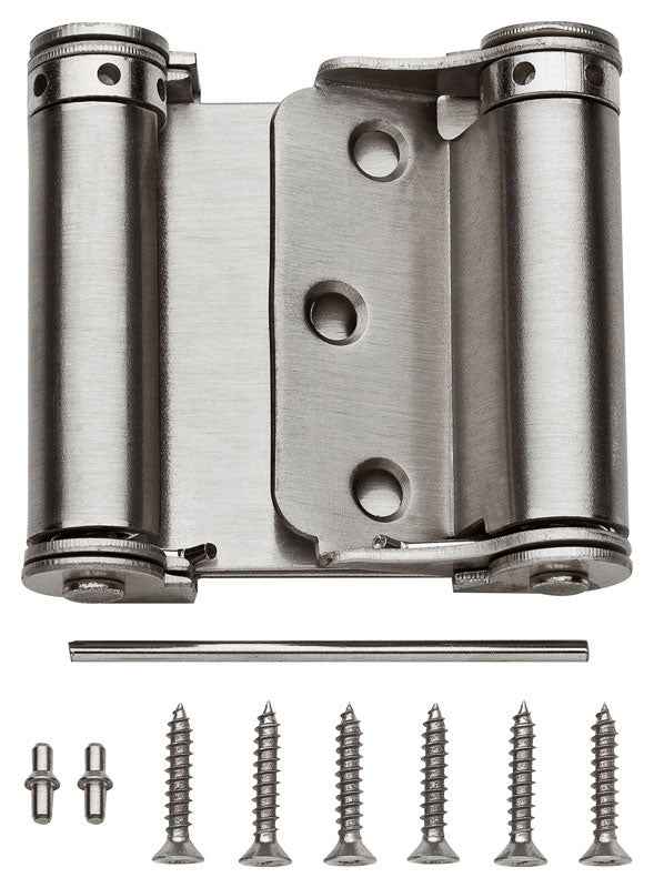 National Hardware 3 in. L Satin Nickel Double-Acting Spring Hinge 1 pk - Image 2