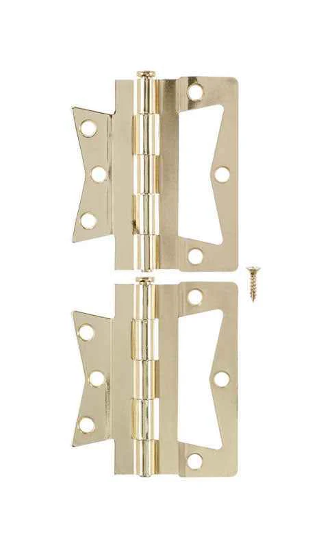 National Hardware 4 in. L Brass Steel Cabinet Hinge 2 pk - Image 4