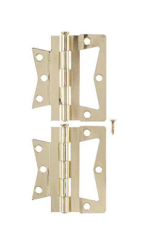 National Hardware 4 in. L Brass Steel Cabinet Hinge 2 pk - Image 4