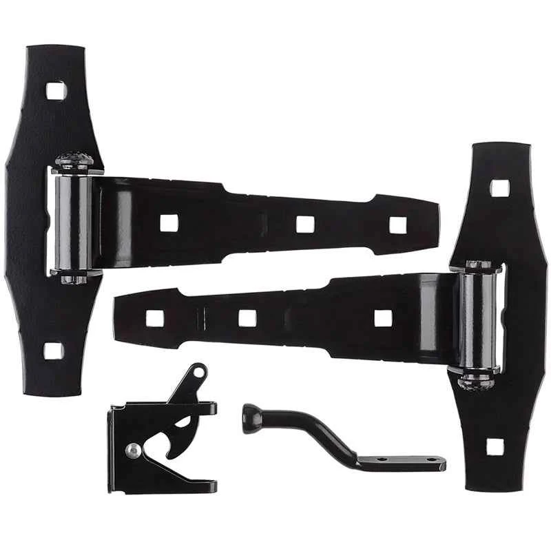 National Hardware 8-13/16 in. L Black Steel Gate Hardware Kit 1 pk - Image 3