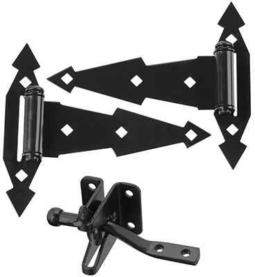 National Hardware 8 in. L Black Steel Gate Hardware Kit - Image 2