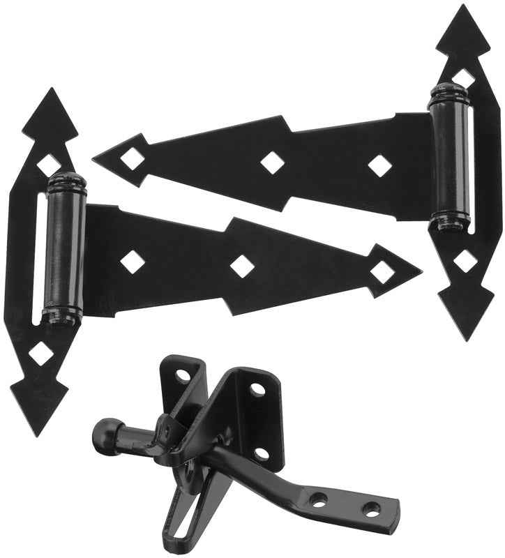 National Hardware 8 in. L Black Steel Gate Hardware Kit - Image 3