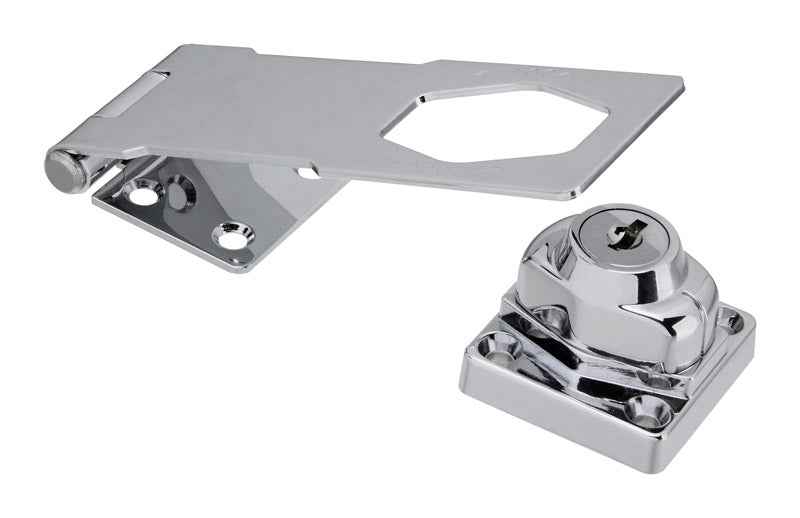 National Hardware Chrome-Plated Die-cast Zinc/Steel 4-1/2 in. L Keyed Hasp Lock 1 pk - Image 2