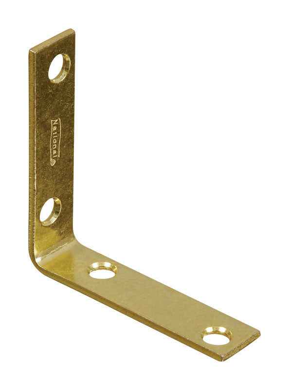 National Hardware 2.5 in. H X 0.63 in. W X 0.08 in. D Brass-Plated Steel Inside Corner Brace - Image 2