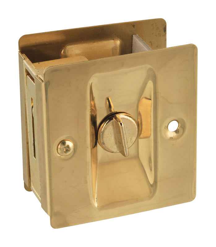 National Hardware Polished Brass Gold Brass Pocket Door Latch 1 pk - Image 3