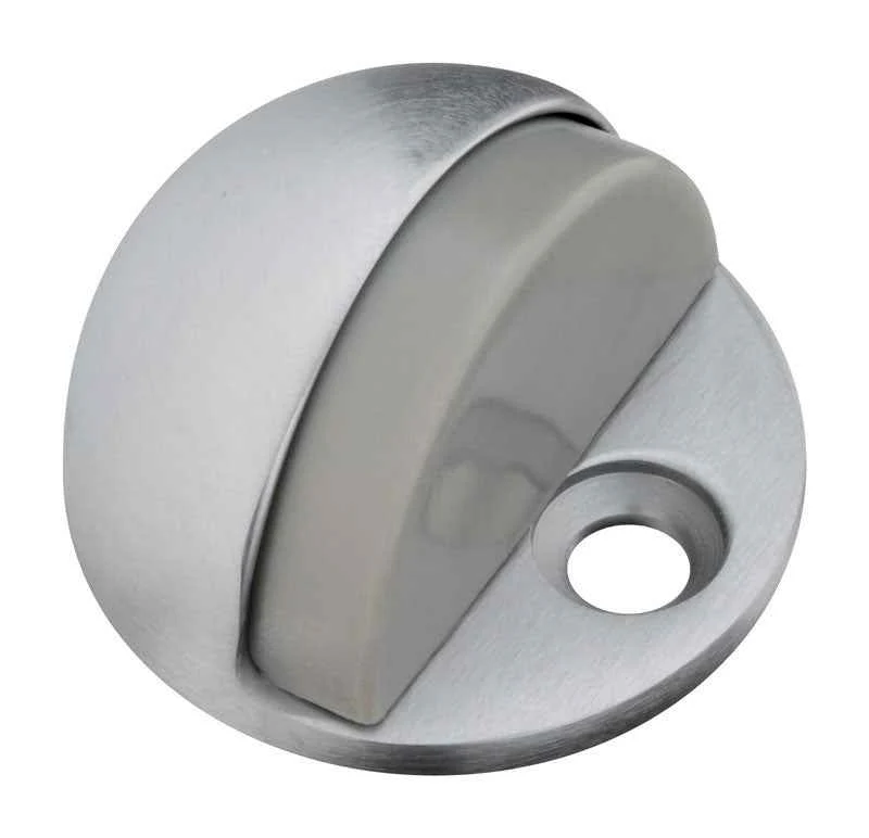 National Hardware Solid Brass w/Rubber Bumper Chrome Silver Door Stop Mounts to floor 1.75 in. - Image 2