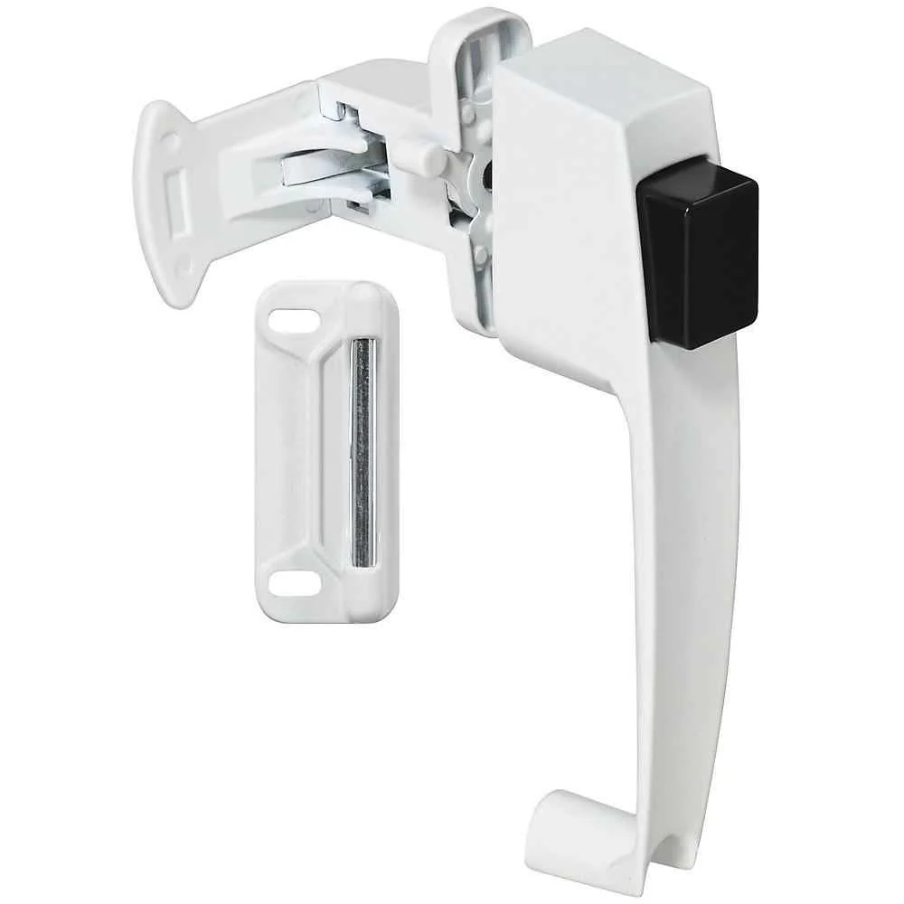 National Hardware White Zinc Push Button Latch 1 pk - Image 2
