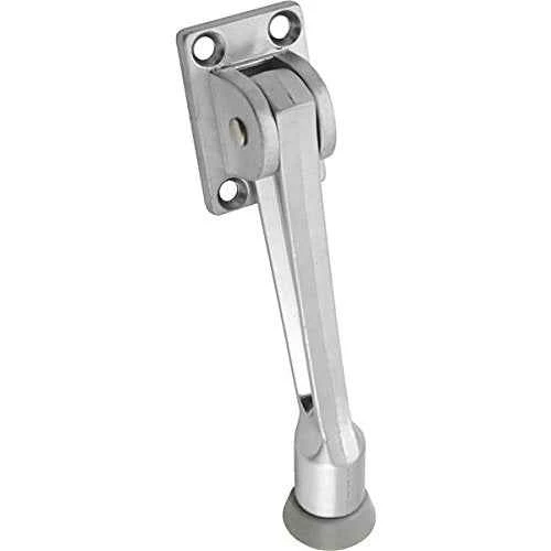 National Hardware Zinc w/Rubber Tip Satin Chrome Silver Kick-Down Door Holder Mounts to door - Image 3