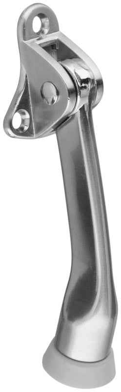 National Hardware Zinc w/Rubber Tip Satin Nickel Silver Kick-Down Door Holder Mounts to door - Image 3