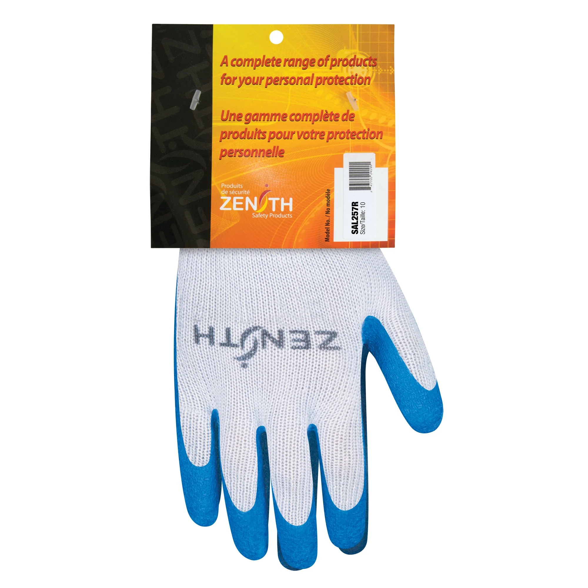 Natural Rubber Seamless Knit Coated Gloves, 10, Rubber Latex Coating, 10 Gauge, Polyester/Cotton Shell
