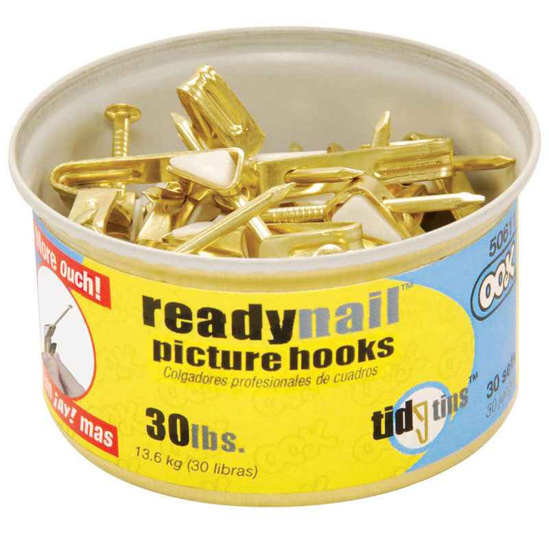 OOK Brass-Plated Standard Picture Hook 30 lb 25 pk - Image 2