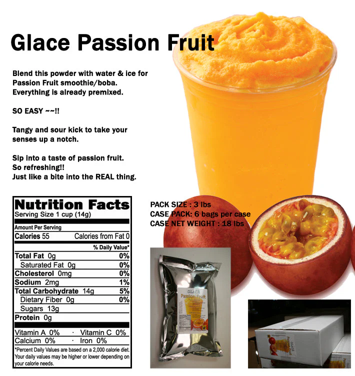 Passion Fruit 4 in 1 Mix for Bubble Tea, Smoothies, Lattes and Frappes, 3 lbs. Bag (Case 6 x 3 lbs. Bags) - Ships Free Within Canada on Orders Above CAD $199 - Image 2