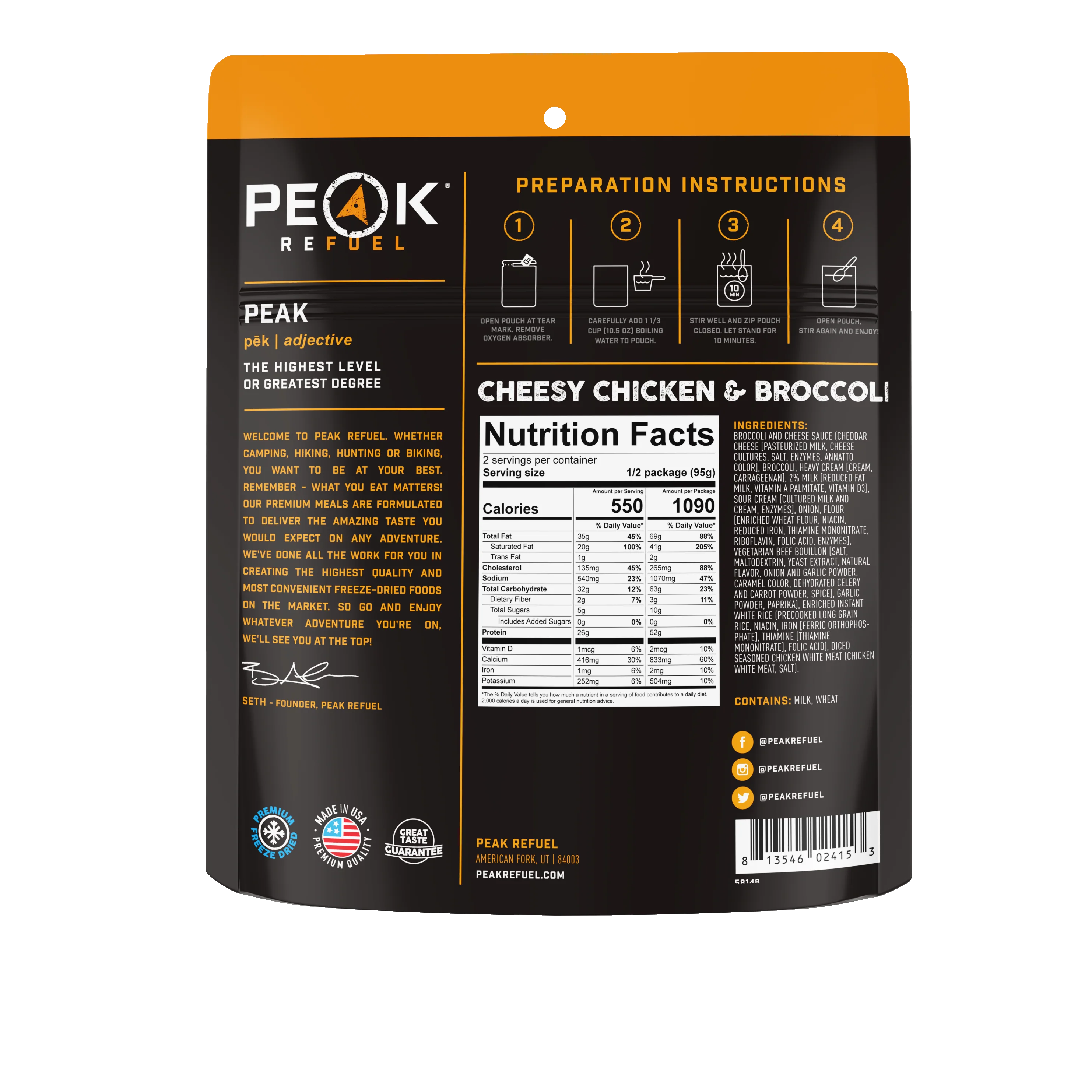 Peak Refuel Cheesy Chicken & Broccoli - Image 2