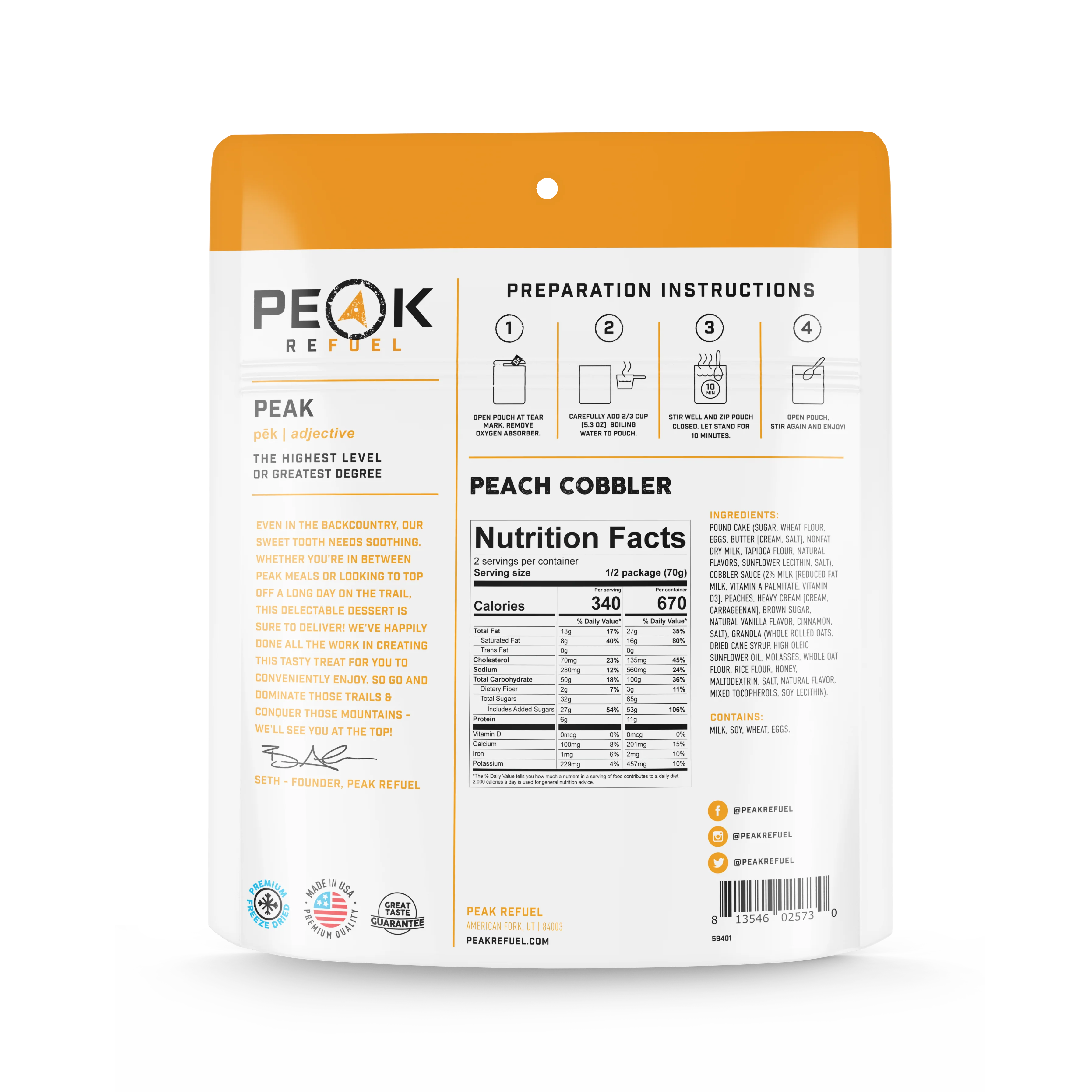 Peak Refuel Peach Cobbler - Image 2