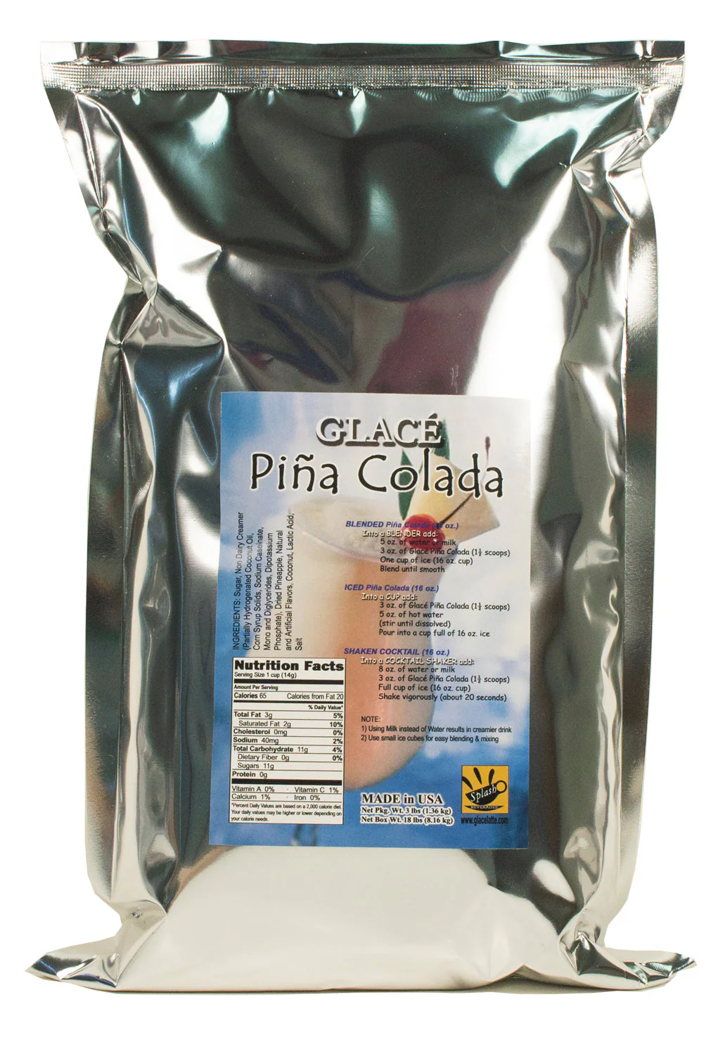Pina Colada 4 in 1 Mix for Bubble Tea, Smoothies, Lattes and Frappes, 3 lbs. Bag (Case 6 x 3 lbs. Bags) - Ships Free Within Canada on Orders Above CAD $199