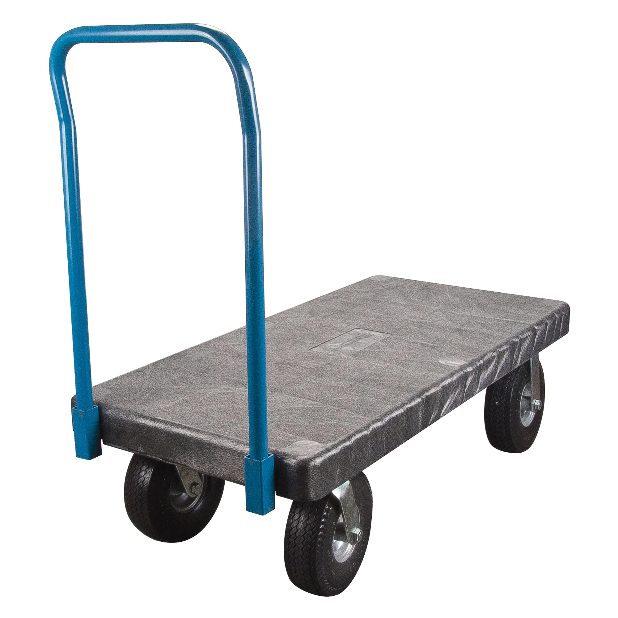 Plastic Platform Truck, 60" L x 30" W, 900 lbs. Cap., Flat Free Wheels