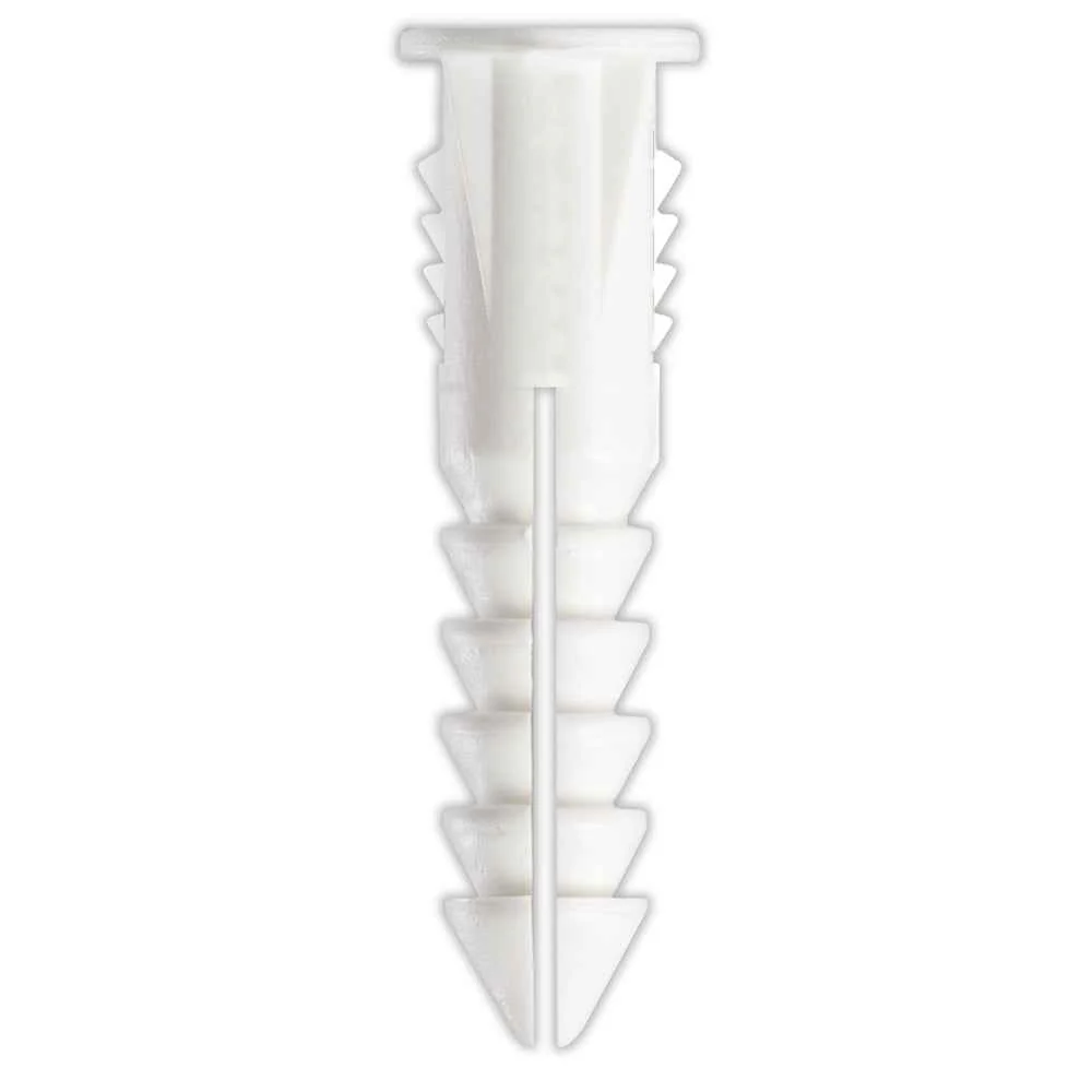 $6-8x1-1/4" Plastic Screw Anchor w/ Screws, White (10 Pack) - Image 2