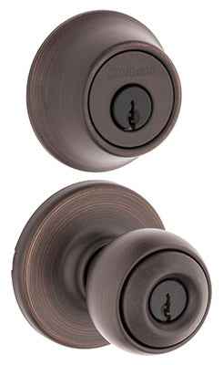 Kwikset Polo Venetian Bronze Deadbolt and Passage Door Knob 1-3/4 in. - Image 2