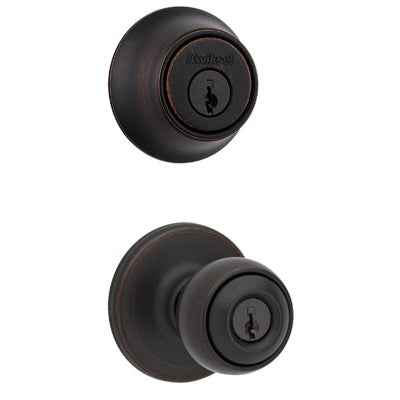 Kwikset Polo Venetian Bronze Deadbolt and Passage Door Knob 1-3/4 in. - Image 3