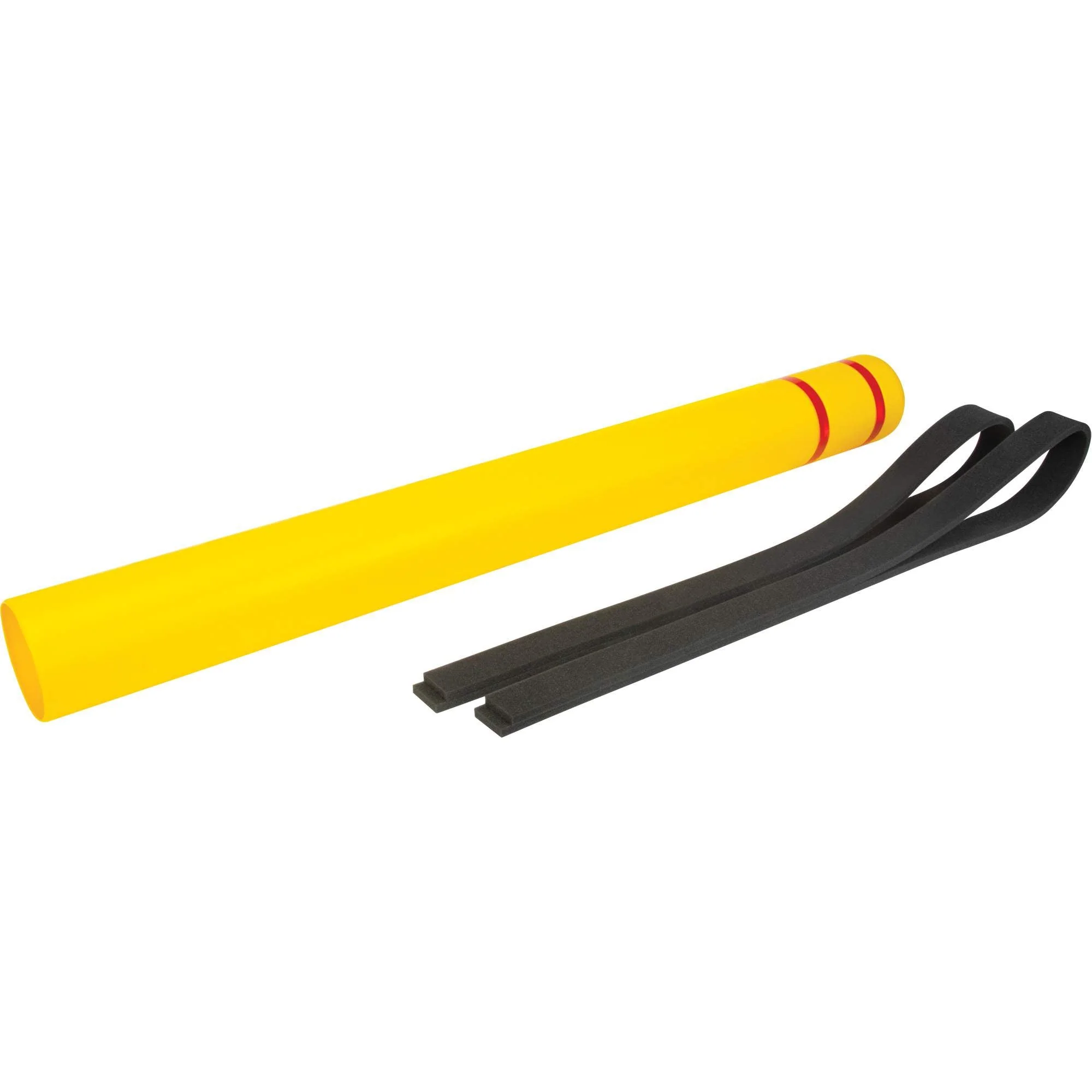 Polyethylene Bollard Cover, 4-1/2" Dia. x 52" L, Red/Yellow - Image 2