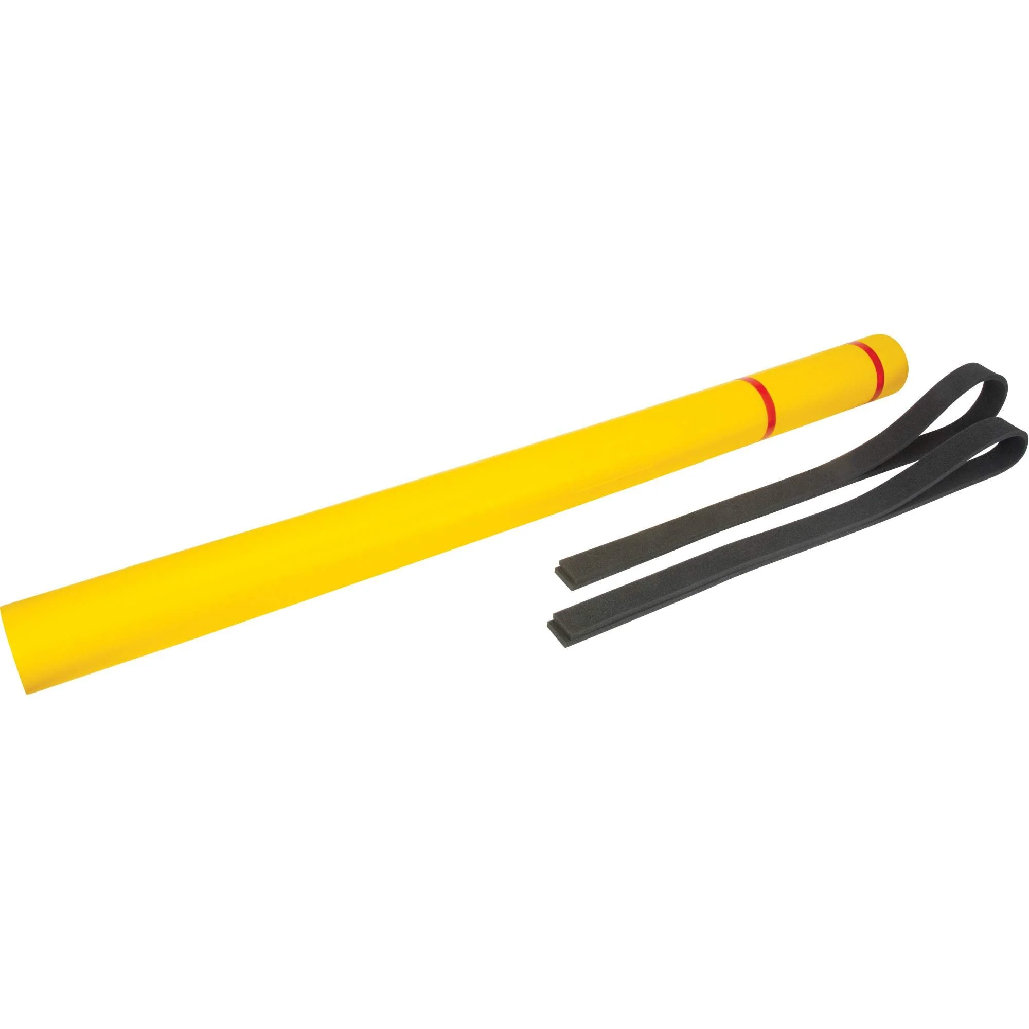 Polyethylene Bollard Cover, 4-1/2" Dia. x 64" L, Red/Yellow - Image 2