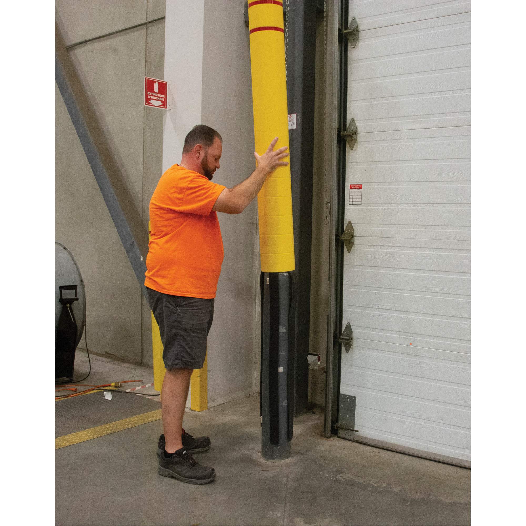 Polyethylene Bollard Cover, 6-5/8" Dia. x 60" L, Red/Yellow - Image 6