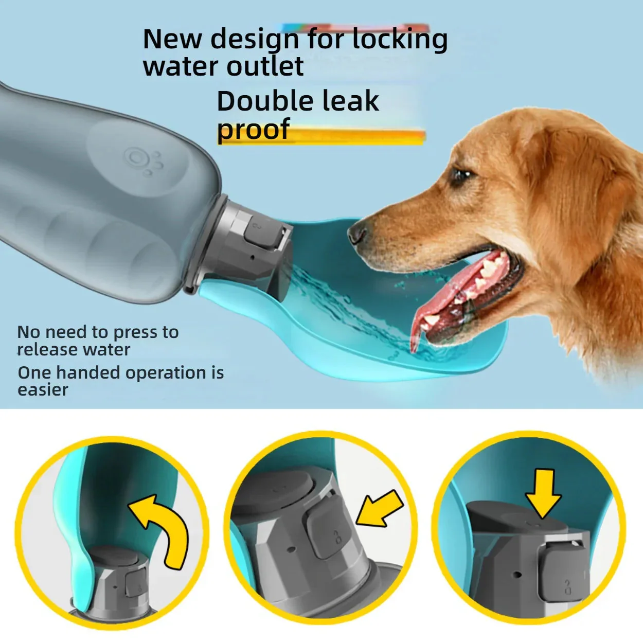 Portable Pet Hydration Bottle with Foldable Cup, 800 ml - Image 2