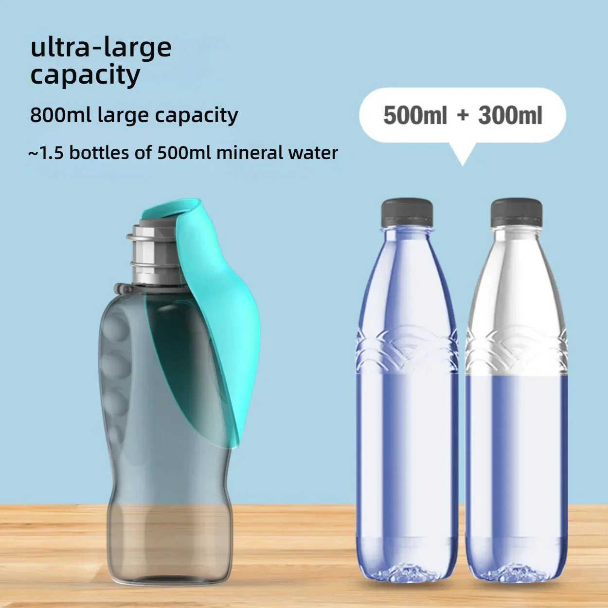 Portable Pet Hydration Bottle with Foldable Cup, 800 ml - Image 4