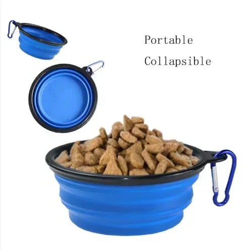 Portable Silicone Pet Bowl with Carabiner Clip, Collapsible, 350 ml - Image 4