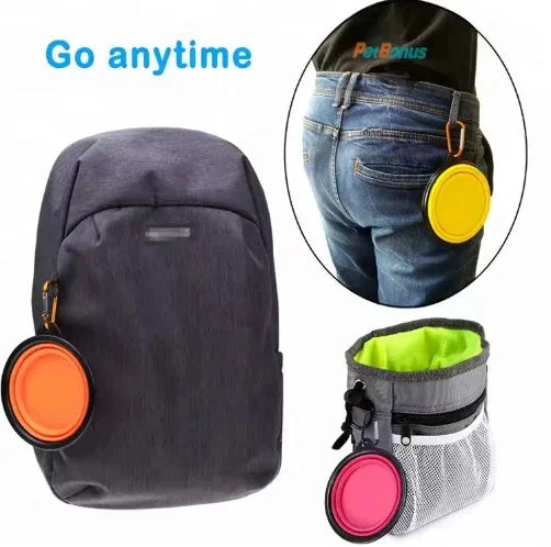 Portable Silicone Pet Bowl with Carabiner Clip, Collapsible, 350 ml - Image 6
