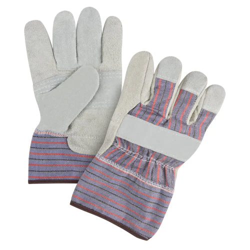 Premium Patch Palm Fitters Gloves, Large, Split Cowhide Palm, Cotton Inner Lining - Image 2