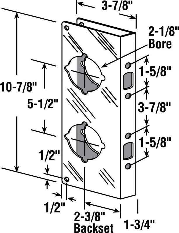 Prime-Line 10.875 in. H X 3.875 in. L Brushed Stainless Steel Stainless Steel Door Guard - Image 2