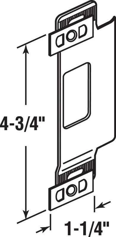 Prime-Line 4.75 in. H X 1.25 in. L Brass-Plated Steel Door Strike - Image 2
